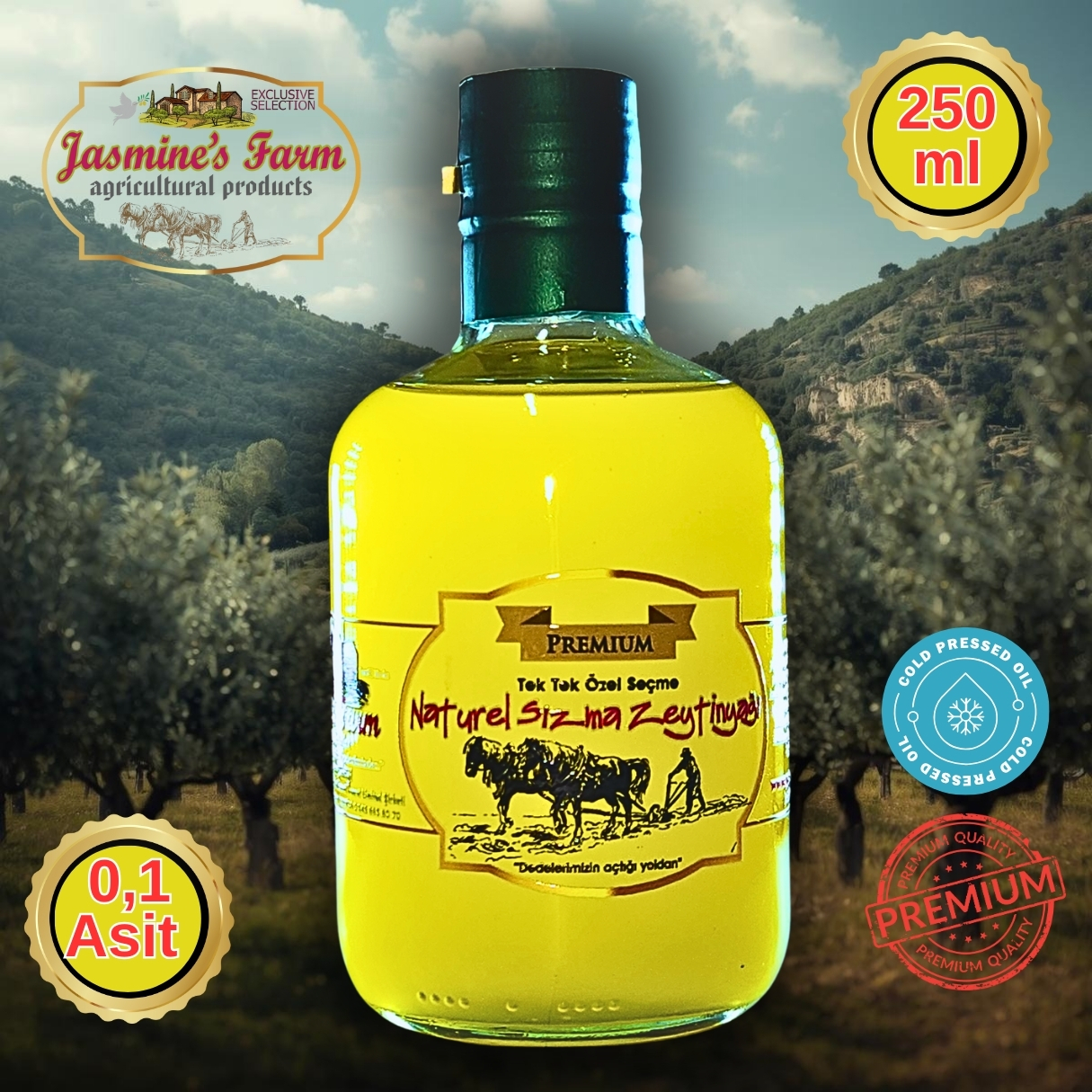 Jasmine’s Farm Naturel Sızma 0,1 Asit Zeytinyağı