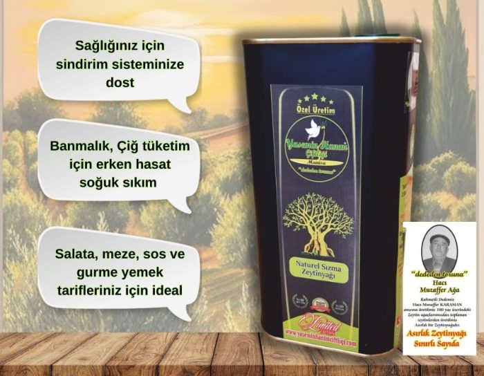 0,4 Asit Asırlık Soğuk Sıkım Natürel Sızma Zeytinyağı 1 LT - Görsel 2
